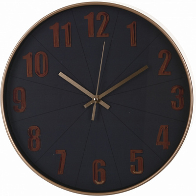 Часы настенные Silent 30 см черный с золотом