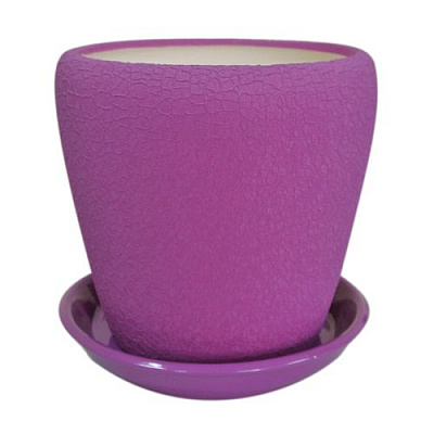 Горшок керамический Ориана-Запорожкерамика Грация №1 фуксия шелк круглый 10л 