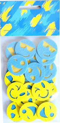 Декор из фетра Смайлы 24 шт. Аплі-Краплі