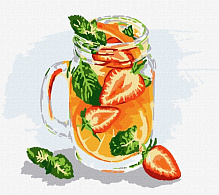 Картина за номерами Апельсиновий коктейль 25х25 см Ідейка 