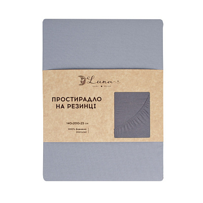 Простынь на резинке Моно 140x200 см серый