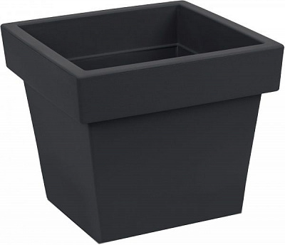 Горщик пластиковий Prosperplast Lofly low квадратний 8л антрацит (70718-433)