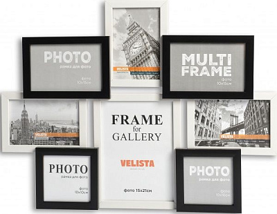 Коллаж Velista 15E-bw на 8 фото 10x15/10x10/15x21 см 
