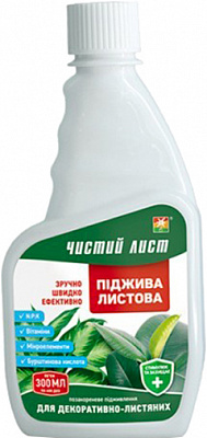Удобрение Чистий Лист подкормка листовая для декоративно-лиственных 300 мл (съемный блок)