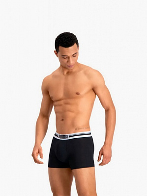 Трусы Puma PLACED LOGO BOXER 2P BLACK 90651903 р.M черный