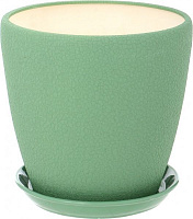 Горшок керамический Ориана-Запорожкерамика Грация №1 шелк оливковый круглый 10л зеленый (056-1-062) 