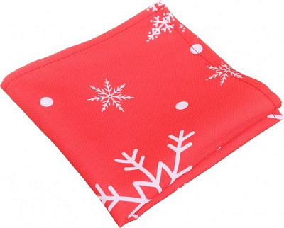 Серветка ІТА ДРІМ новорічна білі сніжинки 35x35 см білий із червоним