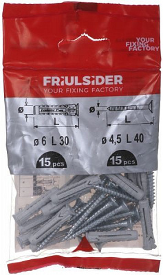 Дюбель распорный с шурупом 8x40 мм 10 шт. Friulsider