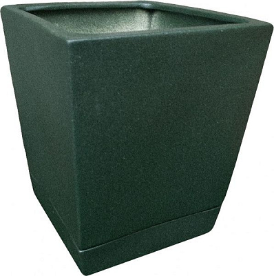 Горшок керамический Larsan с поддоном квадратный 7 л оливковый 