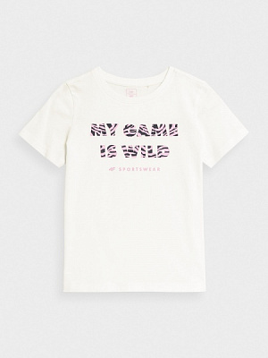 Футболка 4F TSHIRT F1010 4FJSS23TTSHF1010-11S р.140 білий