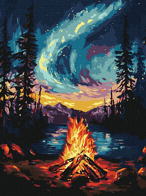 Картина по номерам Северное сияние с красками металлик extra ©art_selena_ua 30х40 см Ideyka