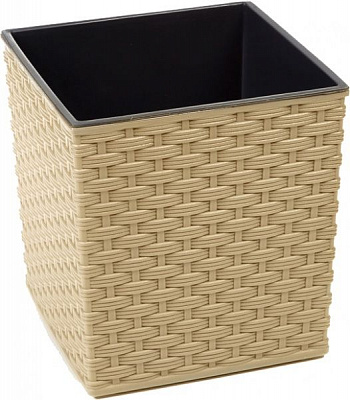 Горшок Lamela Юка 250 ротанг квадратный капучино 