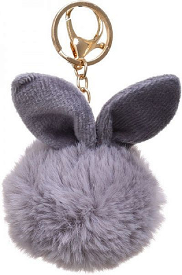 Брелок для рюкзаков с ушками Зайчик серый