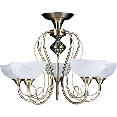 Люстра стельова Victoria Lighting 5xE27 антична латунь Lumia/PL5