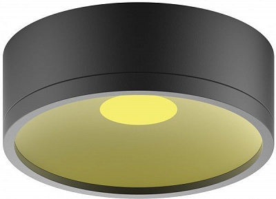 Светильник точечный Gauss накладной 12 Вт 3000 К черный/золото HD026 