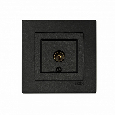 Механизм розетки TV проходная без заземления EXEN Karell IP20 черный 290-001403-257