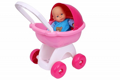 Коляска ТехноК рожева 8256