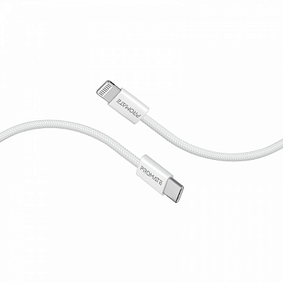Кабель Promate EcoLine-Ci120 USB-C to Lightning 27W Power Delivery 1,2 м white (ecoline-ci120.white)