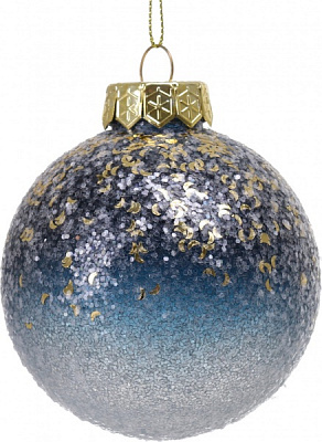 Ялинкова іграшка у формі кулі з блискітками та намистинами 8 смCAA126820
