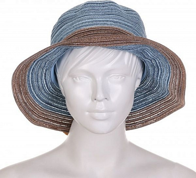 Капелюх one size коричневий із блакитним