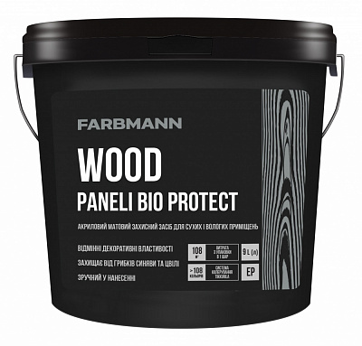Лак акриловий Wood Paneli Bio Protect база ЕР Farbmann мат безбарвний 9 л