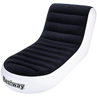 Крісло надувне Bestway 165х84 см шезлонг чорно-білий