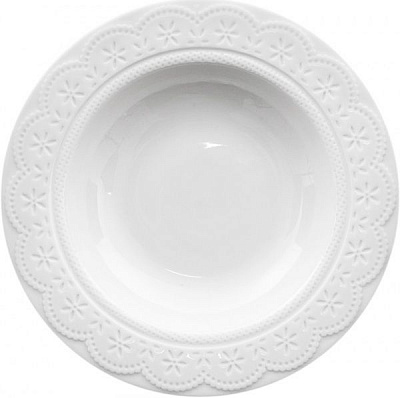 Тарілка глибока Lacy 22 см біла Krauff