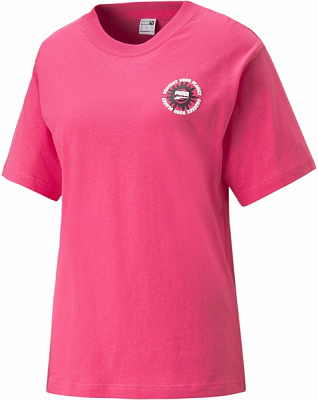 Футболка Puma DOWNTOWN RELAXED GRAPHIC TEE 53836225 р.S рожевий