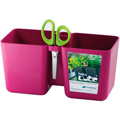 Горщик пластиковий Prosperplast Cube прямокутний 2,5л фуксія (19509-235)