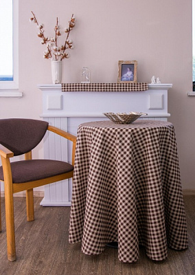 Скатертина Lucy клітина d200 2000x2000 см коричневий