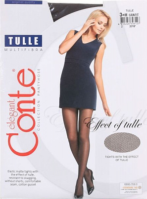 Колготки жіночі Conte Tulle 30 den р. 3 графітовий 1 шт.