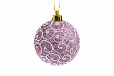 Куля новорічна Барви 100мм рожевий
