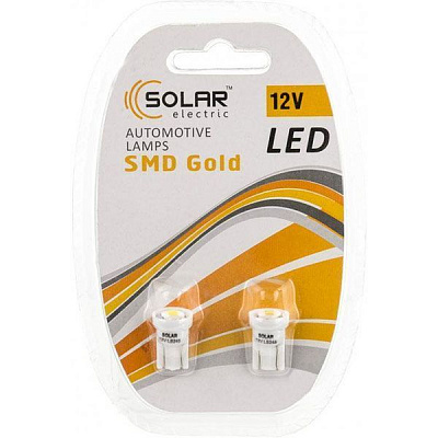 Лампа светодиодная Solar LS245 T10 W2.1x9.5d 12 В 2 шт