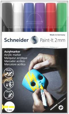 Маркер акриловий Schneider Paint-it 310 2 мм Wallet Set1 S120195 різнокольоровий