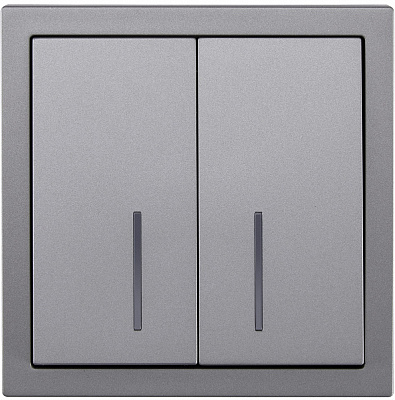 Механізм вимикача двоклавішний HausMark Juna з підсвіткою сірий 7041-3588-112QC