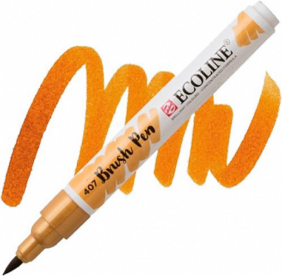 Маркер акварельний Ecoline Talens Brushpen 407 11504070 охра темна