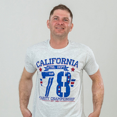 Футболка Sol's California_78 11380300/58 р.S светло-серый меланж
