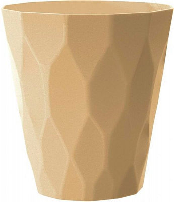Кашпо пластиковое Prosperplast Rocka круглый 1,75л капучино (70993-7502) 