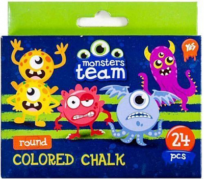 Крейда кольорова кругла 24 шт. Monsters 400203 YES