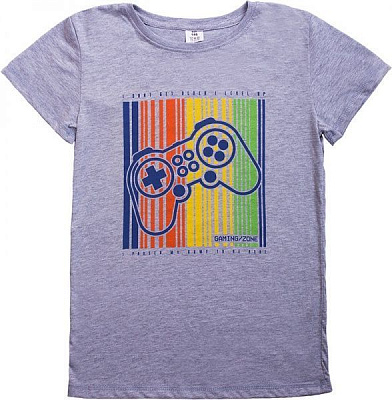 Футболка для мальчика Luna Kids Rainbow р.146 серый меланж 