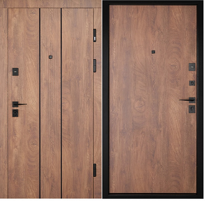 Дверь входная Abwehr КС (585+0) 086R (СДК)+ (СДК) спил дерева коньячный 2050х860 мм правая