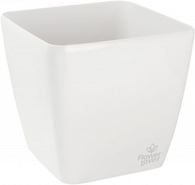 Горшок пластиковый Plastkon Flower Lover Quadrato квадратный 15л белый 
