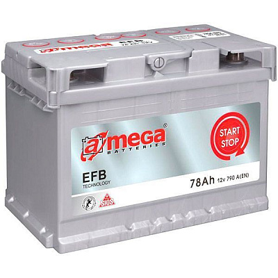Аккумулятор автомобильный A-MEGA EFB 78А 12 B «+» справа