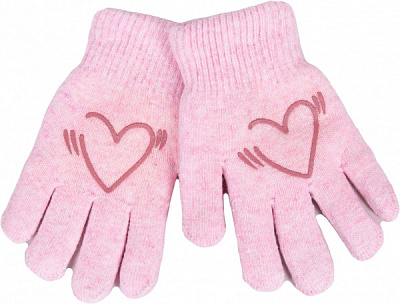 Варежки YO! сердечки р.16 розовый 