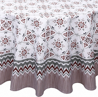 Скатерть Demetra d160 белый с рисунком Luna 