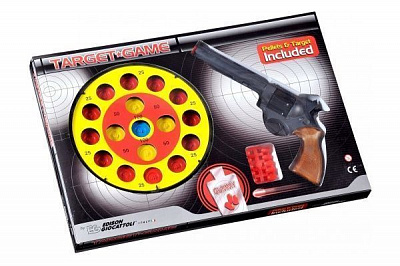 Ігровий набір Edison Giocattoli Target Game револьвер Ron Smith з мішенню і кулями (485/22)