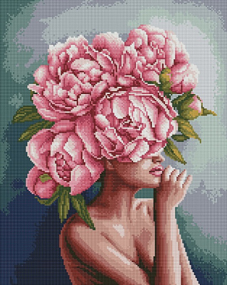 Алмазна мозаїка Дотик піонів 40x50 см DBS0039 Brushme