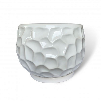 Горщик керамічний Резон Куля параметрична фігурний 0,75л білий