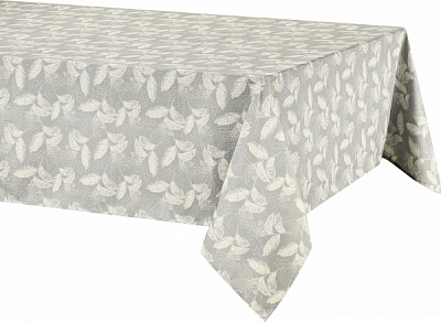 Скатертина Leaf 140x280 см сірий із малюнком Luna