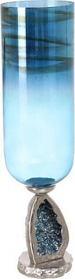 Ваза стеклянная синий 15х57 см PANACHE